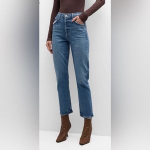 Agolde Riley Straight Leg Cropped Jeans, size 26